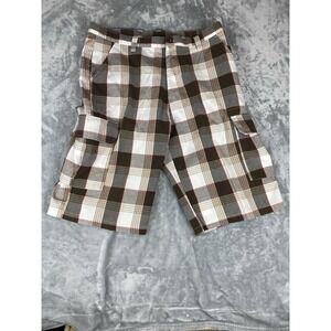 Polo Jeans Ralph Lauren Men's Short  40 Brown Plaid Cargo Utility Outdoor Casual